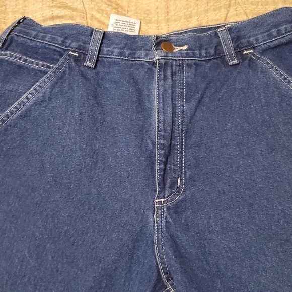 Vtg Carhartt Carpenter Jeans 32x32 B13 DST Loose-Fit Washed Darkstone Denim - Picture 2 of 8